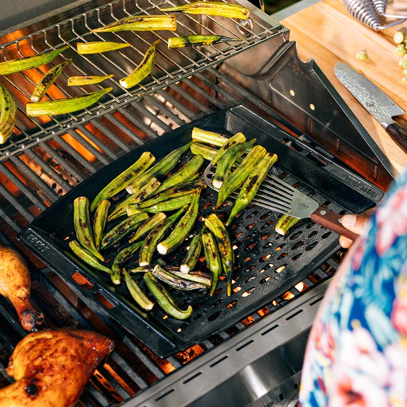 15 x 12 Inch Seasoned Cast Iron Grill Topper - Image 6