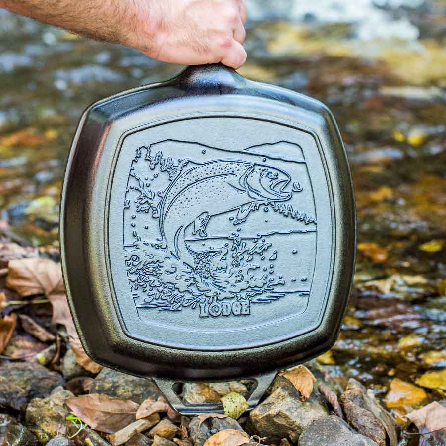 Wildlife Square Grill Pan with Fish